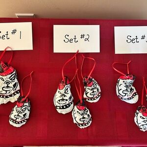 Georgia Bulldogs Hand Crafted Oyster Shell Ornaments Set # 3